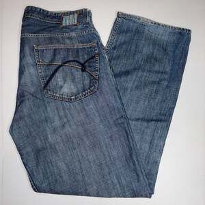 Mavi Max Mens Straight Leg Distressed Medium Wash Denim Jeans 34/32